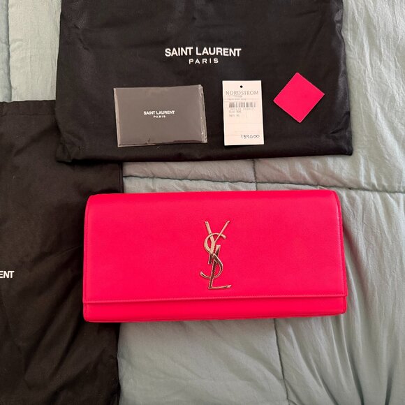 YSL- Saint Laurent Pink Clutch - Picture 1 of 5